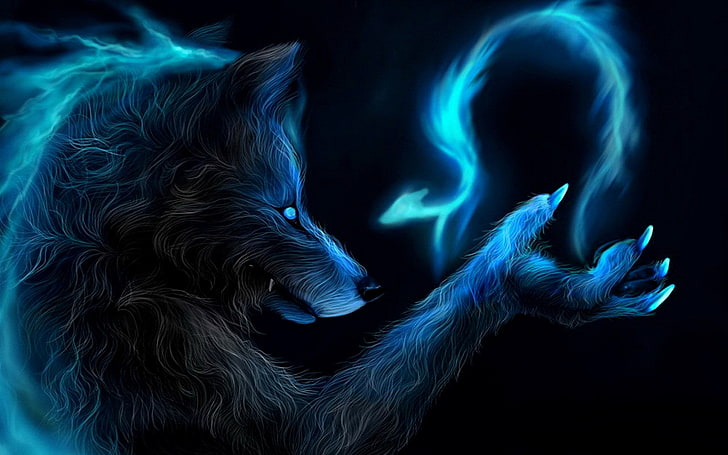 늑대 디지털 벽지, 어두운, 늑대 인간, 늑대, HD 배경 화면