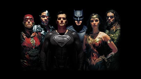 Лига Справедливости, Супермен, Бэтмен, Чудо-женщина, Флэш, Киборг (DC Comics), Аквамен, HD обои HD wallpaper