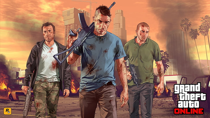 Wallpaper GTA Online, Grand Theft Auto V, Game Rockstar, Grand Theft Auto V Online, Wallpaper HD