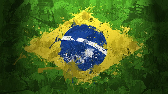 Coppa del mondo bandiera Brasile, Coppa del mondo 2014, coppa del mondo, bandiera del Brasile, Brasile, bandiera, Sfondo HD HD wallpaper