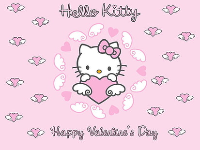 лък сладък Hello Kitty Аниме Hello Kitty HD Art, сладък, РОЗОВ, Hello Kitty, Рокля, лък, HD тапет HD wallpaper
