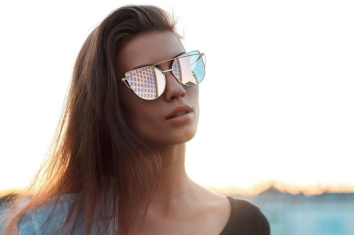 Frauen mit Brille, Sonnenbrille, Frauen, Modell, HD-Hintergrundbild