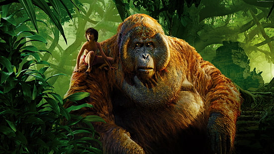 приключение, King Monkey, King Louie, The Jungle Book, Най-добри филми за 2016 г., фентъзи, HD тапет HD wallpaper