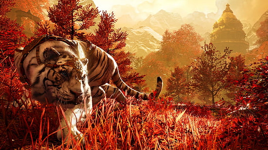 тигър, видео игри, животни, Far Cry 4, HD тапет HD wallpaper