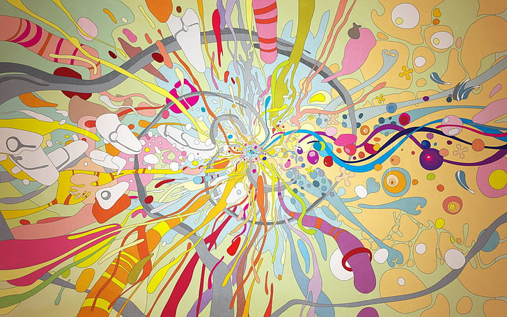 psychedelic, penuh warna, karya seni, Wallpaper HD