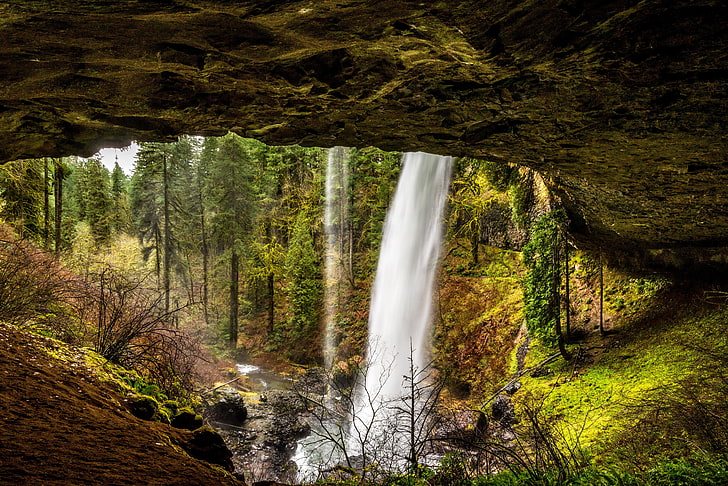 falls, forests, nature, park, parks, silver, state, usa, waterfalls, HD wallpaper