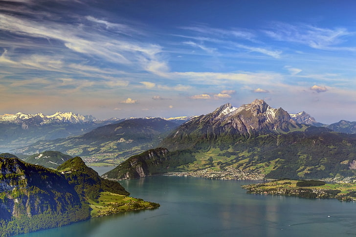 Mountains, Mount Pilatus, Landscape, Lucerne, Mountain, Sky, Switzerland, HD wallpaper