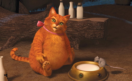 Puss in Boots, Shrek Forever After, Pussy the cat illustration, Cartoons, Shrek, shrek forever after, shrek the final chapter, puss in boots, feed me if you dare, HD wallpaper HD wallpaper