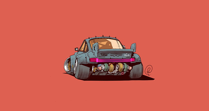 grey car illustration, artwork, car, vehicle, Fernando Correa, Porsche 911, Porsche, HD wallpaper