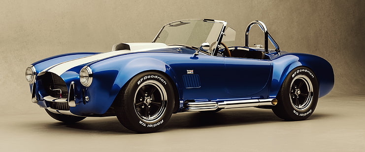 Shelby Cobra biru, Shelby Cobra, mobil, Super Car, Wallpaper HD HD wallpaper