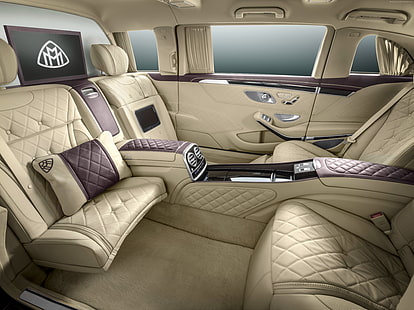 interior, luxo., sedan, Mercedes Maybach S600 Pullman, HD papel de parede HD wallpaper