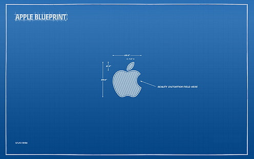Apple Blueprint, Apple Inc., technology, humor, minimalism, HD wallpaper HD wallpaper