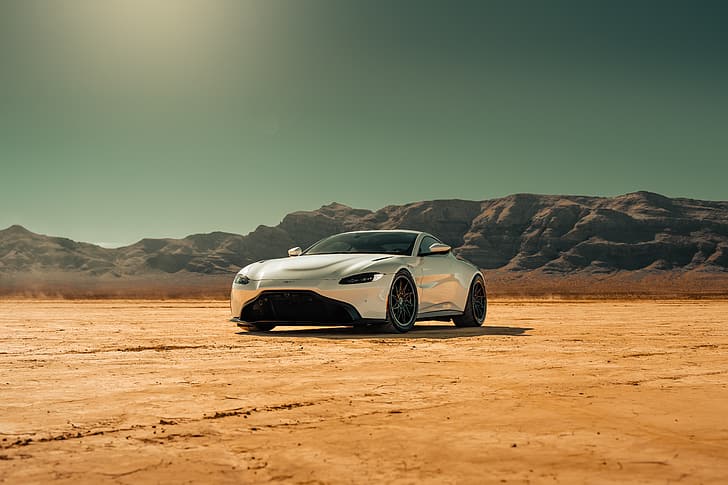 Aston Martin, Vantage, Blanco, Fondo de pantalla HD