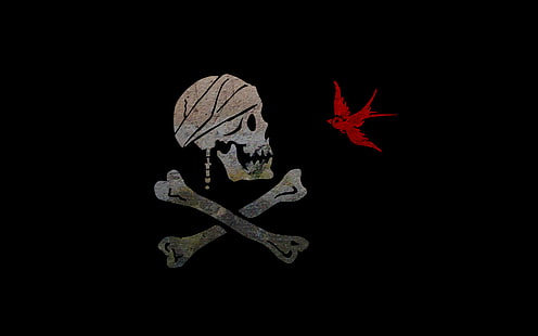 Piratas do Caribe, Jack Sparrow, bandeira de pirata, HD papel de parede HD wallpaper