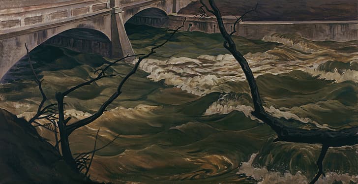 1931, Charles Ephraim Burchfield, Spring Flood, HD wallpaper