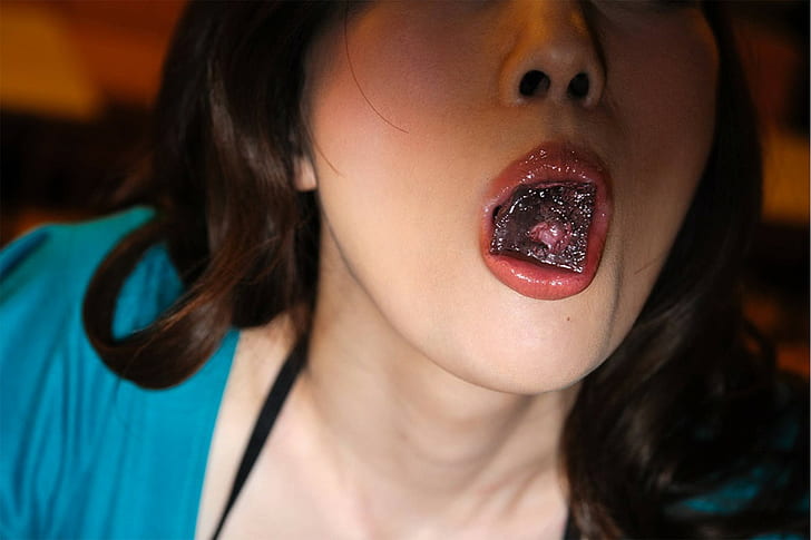 lèvres juteuses, gros plan, bouches, Julia Kyoka, Julia Boin, lèvres, asiatique, Fond d'écran HD
