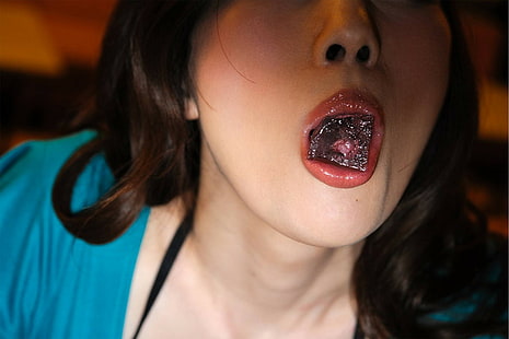 labios jugosos, primer plano, bocas, Julia Kyoka, Julia Boin, labios, asiático, Fondo de pantalla HD HD wallpaper