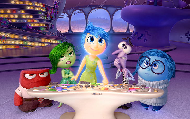 Disney, Inside Out, Movie, Joy, Sadness, Fear, Anger, Disgust, disney, inside out, movie, joy, sadness, fear, anger, disgust, HD wallpaper