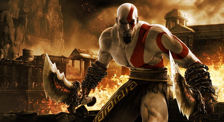 Кратос в God of War, тапет Kratos, Игри, God Of War, HD тапет