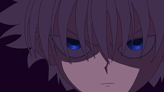 Hunter x Hunter, Killua Zoldyck, anime boys, olhos azuis, HD papel de parede HD wallpaper