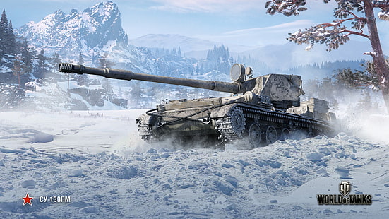 겨울, WoT, 월드 오브 탱크, 워 게이밍, SU-130ПМ, HD 배경 화면 HD wallpaper