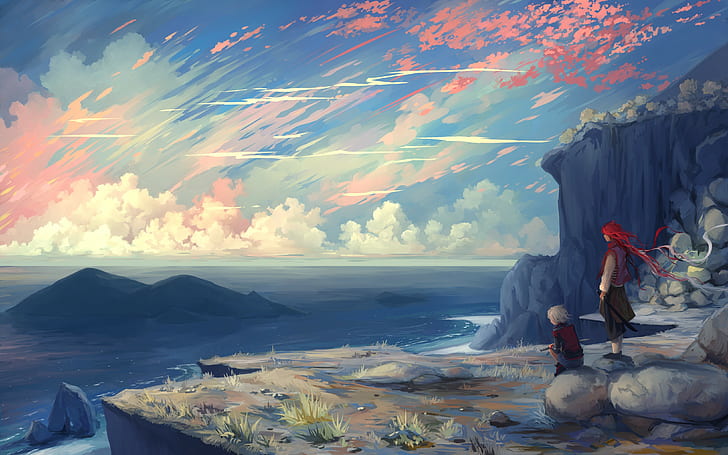 Pobřeží oblevy Clouds-original-characters-cliff-wallpaper-preview