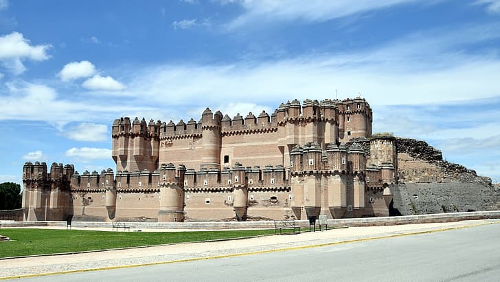 Castillo de Coca, Segovia, Castilla y León, Espagne, architecture, château, Fond d'écran HD