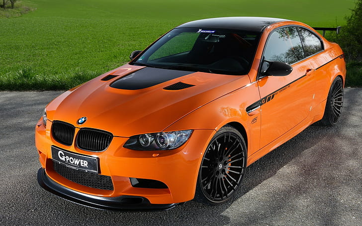 BMW M3, G-Power, BMW, orange cars, E92, HD wallpaper