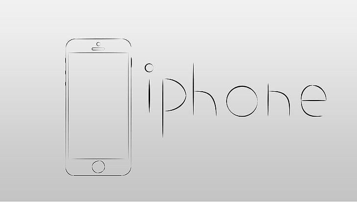 mobile in legno bianco e nero, iPhone, smartphone, Apple Inc., Sfondo HD