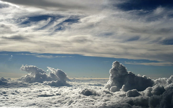 في السماء والطبيعة والغيوم ثلاثية الأبعاد وتجريدية، خلفية HD