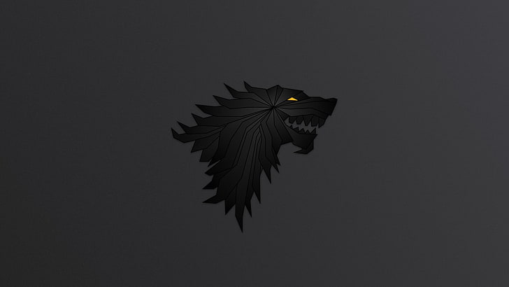 иллюстрация черного дракона, игра престолов, волк, логотип, HD обои