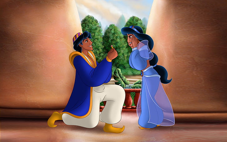 Aladdin And Princess Jasmina Proposal For Marriage Hd Wallpaper 1920×1200, HD wallpaper