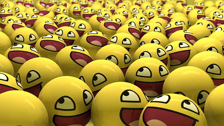 Awesome Faces, yellow emoji illustration, memes, 1920x1080, awesome face, HD wallpaper