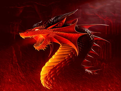 анимированные обои дракон, фэнтези, дракон, HD обои HD wallpaper