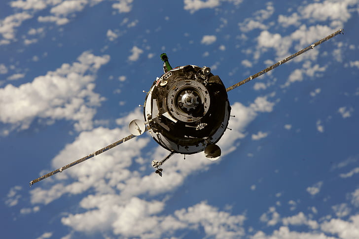 space, antenna, the docking station, Soyuz TMA-01M, HD wallpaper