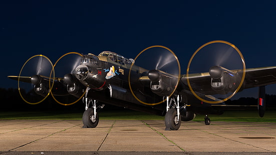 bombardero, cuatro motores, pesado, Avro Lancaster, Fondo de pantalla HD HD wallpaper