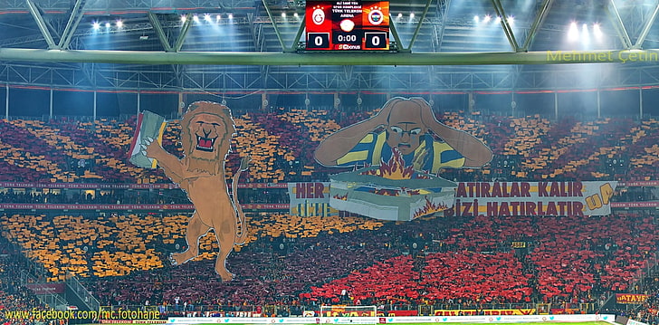 stadium interior, Galatasaray S.K., Turkey, soccer, HD wallpaper
