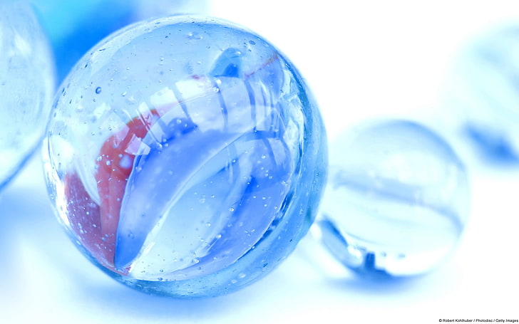 Fondo de pantalla de Blue Marble-Windows 10 HD, juguete de bola de mármol transparente, Fondo de pantalla HD