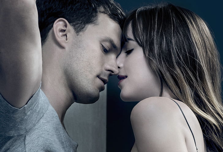 Movie, Fifty Shades of Grey, Couple, Dakota Johnson, Jamie Dornan, Kiss, Love, Man, Woman, HD wallpaper