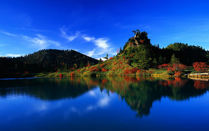 paysage, nature, lac, reflet, ciel, Fond d'écran HD