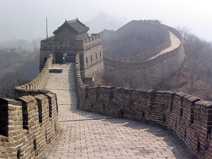 серый и черный тканевый диван, Азия, архитектура, здание, древние, Великая китайская стена, HD обои