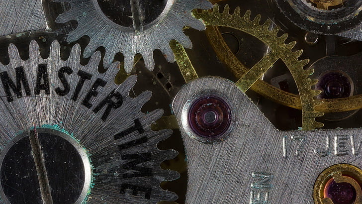 gigi logam jarum jam makro closeup perhiasan rinci nomor teks mikroskopis waktu teknologi menonton, Wallpaper HD