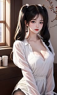 AI Dingling, #双马尾, #女人, HD-Hintergrundbild HD wallpaper