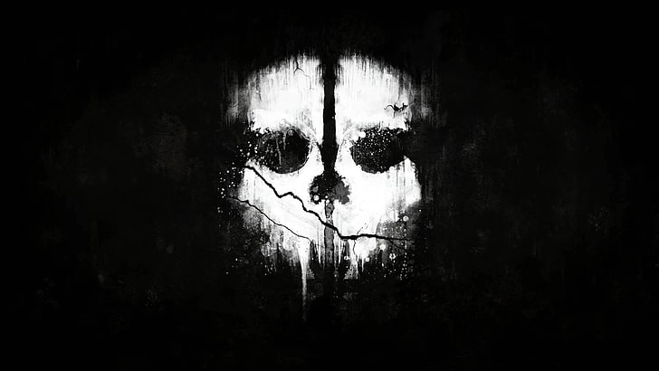Call Of Duty: Ghosts, Dark, Rorschach Test, video games, white, HD wallpaper