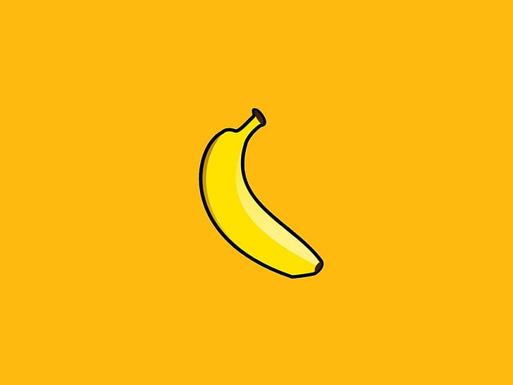 gul bananillustration, frukt, banan, HD tapet