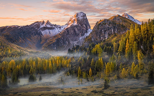 Höstmorgon nära Passo Di Giau Dolomiterna Italien Landskap Natur Android bakgrundsbilder för ditt skrivbord eller telefon 3840 × 2400, HD tapet HD wallpaper