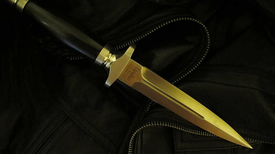 Златен нож, злато, нож, военен, HD тапет HD wallpaper