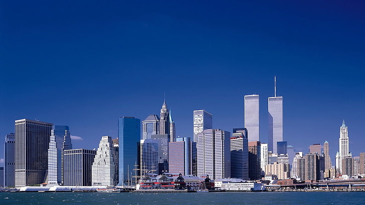zdjęcie wieżowca w ciągu dnia, pejzaż miejski, miasto, budynek, World Trade Center, Nowy Jork, Tapety HD
