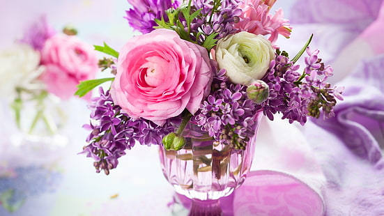 kompozycja kwiatowa, kompozycja, bukiet, dekoracja, kwiat, kwiaty, róża, różowy, ślub, kwiatowy, róże, Tapety HD HD wallpaper