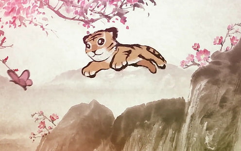 Tiger Asian Drawing HD, digital / konstverk, teckning, tiger, asiat, HD tapet HD wallpaper